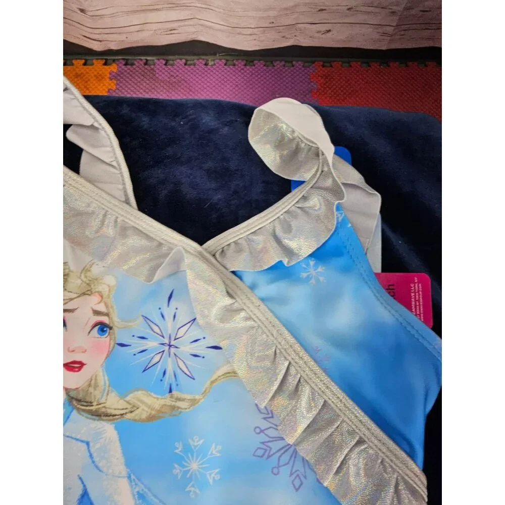 Disney Frozen 2 Elsa‎ Toddler Girls One Piece Swimsuit Blue size 8